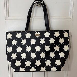 Kate Spade Black and White Floral Purse